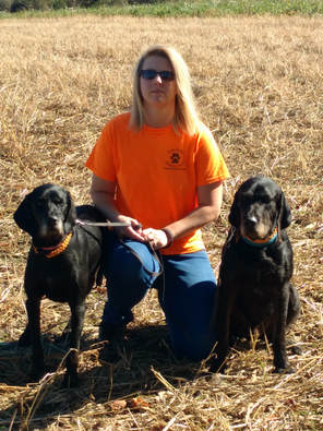 Owner Trudy Garvey with her certifed SAR dogs Jake & Delilah